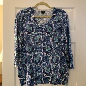 Talbots Print cardigan